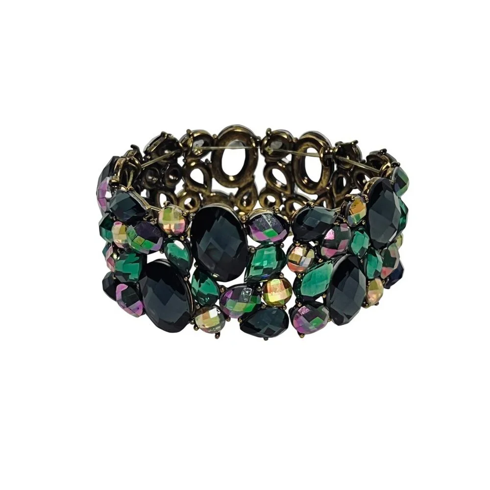 Joan Rivers Gold Tone Mosaic Gem Stretch Bracelet (6242) - Picture 5 of 5